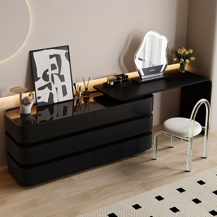 Galerie Centrale Makeup Vanity with Light mirror,6 drawers Wayfair